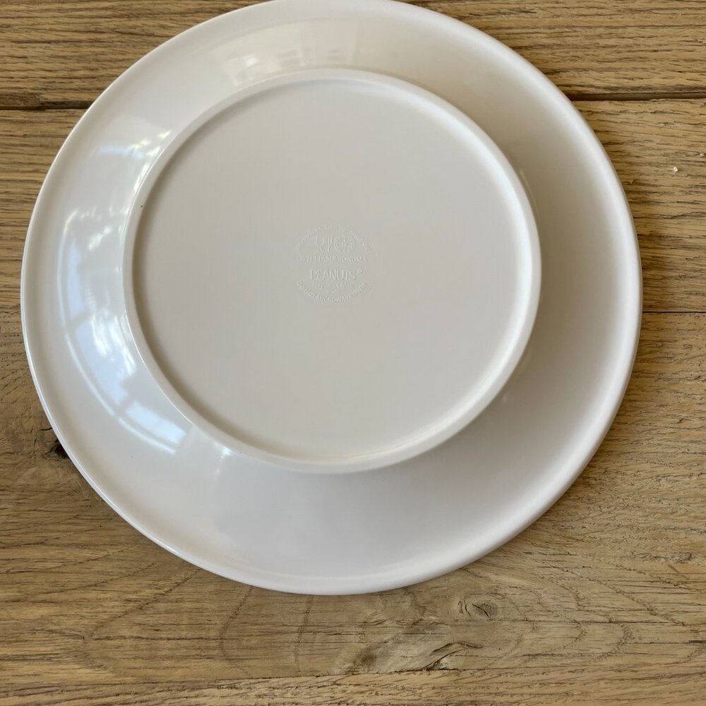 Williams Sonoma 3 Piece Kids Peanuts Easter Melamine Dinnerware Set Snoopy NEW - Picture 3 of 14